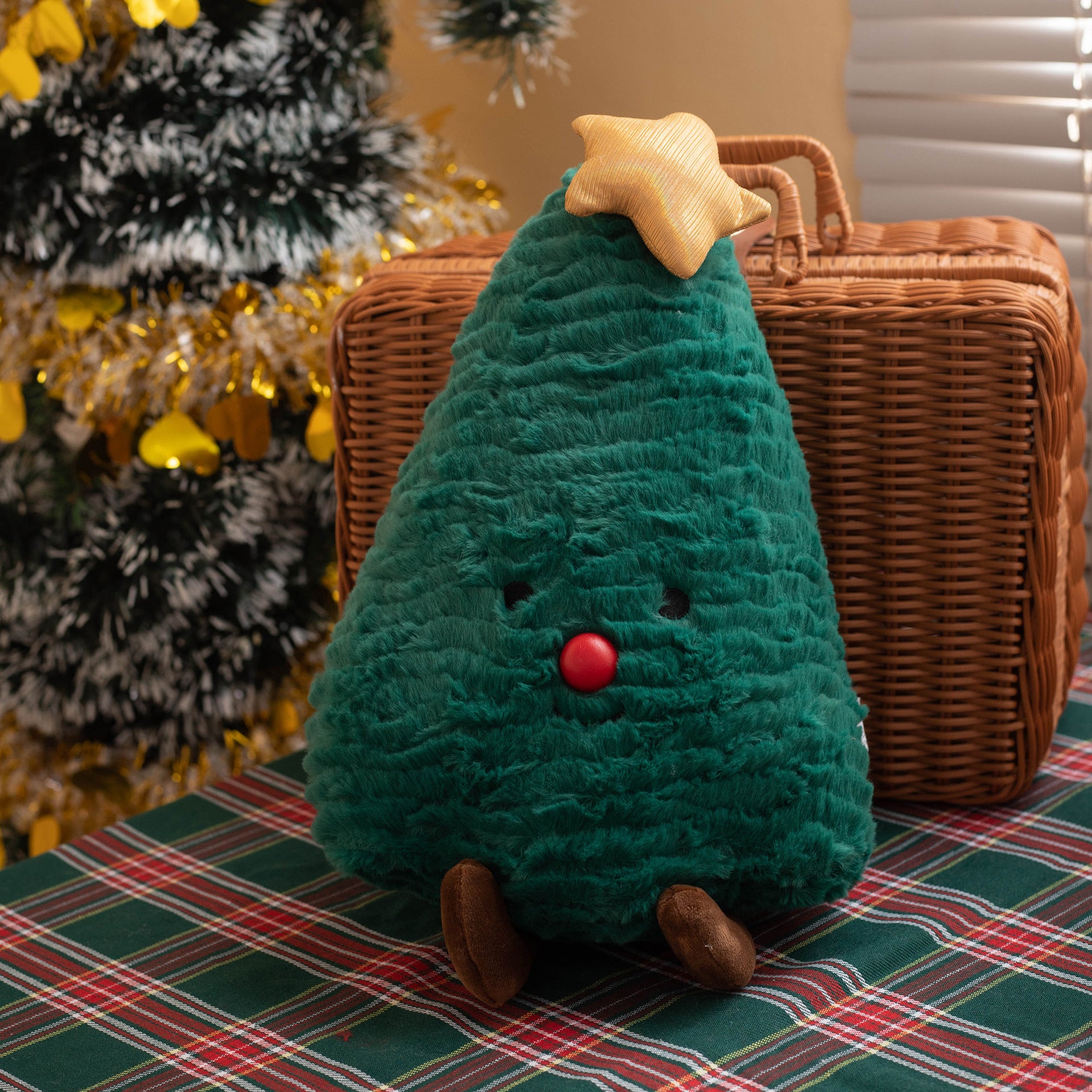 Christmas Tree Plush Pillow – Festive Holiday Decorative Gift Doll