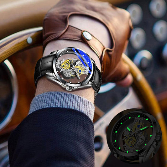 Men Watch Skeleton Automatic Quartz Watch Gold Skeleton Vintage Man Watch Mens Watches Top Brand Luxury - GM Traders