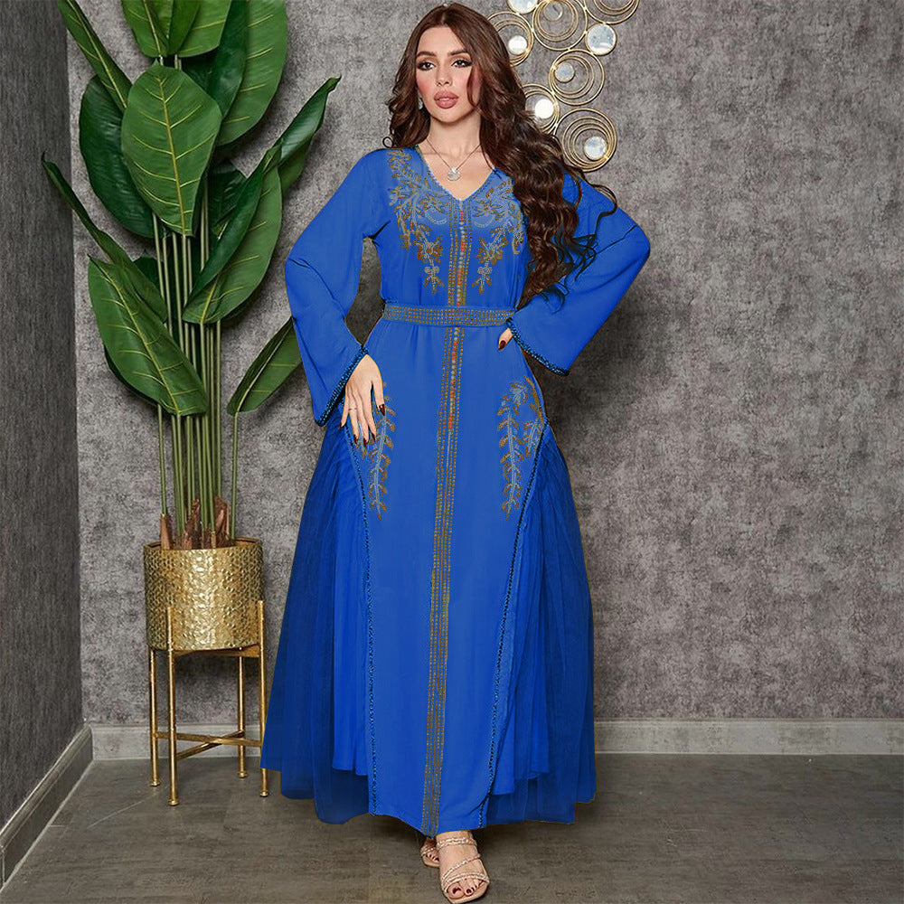 Middle East Diamond Beaded Dress Dress Women - GM Traders