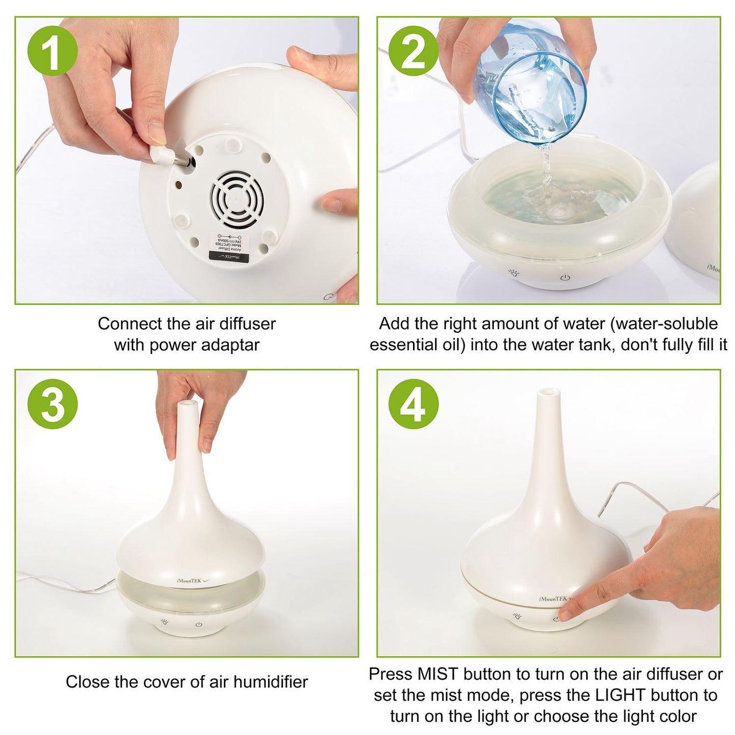 1Pc 200ml Cool Mist Humidifier Ultrasonic Aroma Essential Oil Diffuser With 7 Color LED Lights Waterless Auto Off For Office Home Room Study Yoga Spa - GM Traders