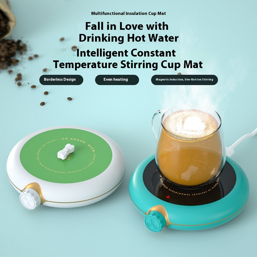 Heating Constant Temperature Magnetic Stirring Coaster – Electric Plug-In Mug Warmer with Push-Button Control
