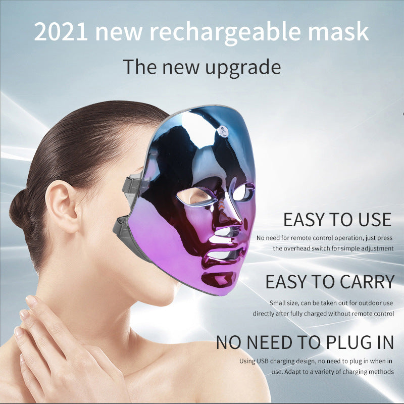 LED Rechargeable 7-Color Light Therapy Face Mask - Acne and Freckles Removal Skin Rejuvenation | Skin Care Winter