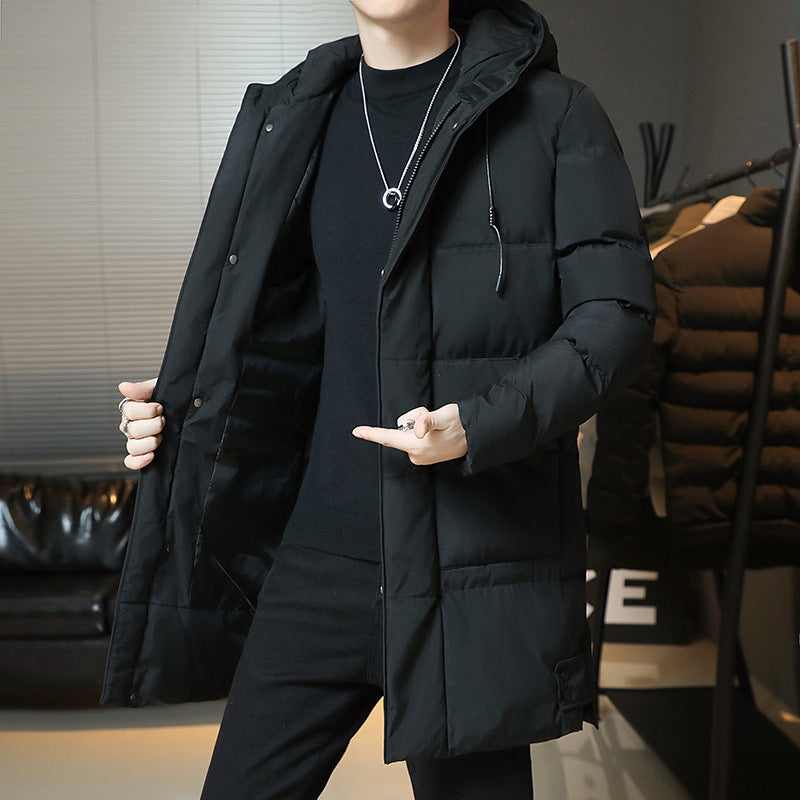 Men’s Winter Warm Hooded Jacket – Plus Size Thick Cotton Coat for Cold Weather