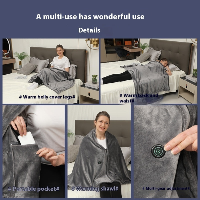 Warm Electric Heated Shawl – Cold-proof Fleece-lined Blanket ❄️