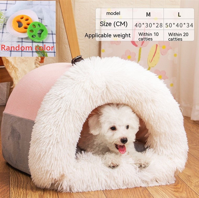 Portable Pet Nest for Dogs & Cats – Warm Autumn & Winter Plush Bed | Moisture-Proof Soft Pet House | Dubai | London | USA | UK | Europe | Canada | Australia