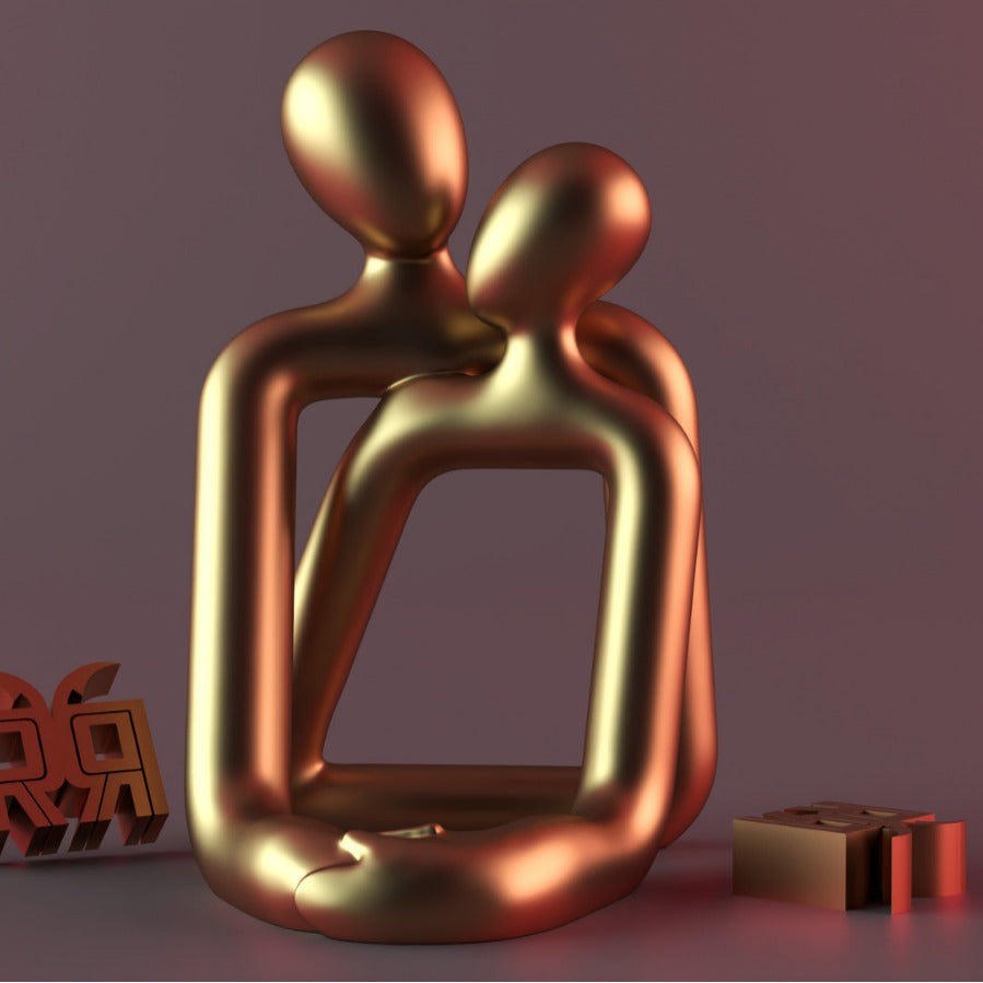 Heartwarming Loving Couple Resin Statue - Timeless Modern Home Decor & Valentine's Day Gift, Anniversary Gift, Romantic Gift