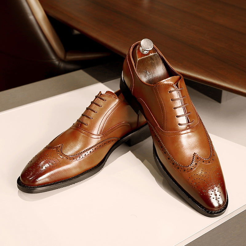 Men's Leather Shoes Shoes Rubber Sole Leather Shoes Oxford Shoes - GM Traders