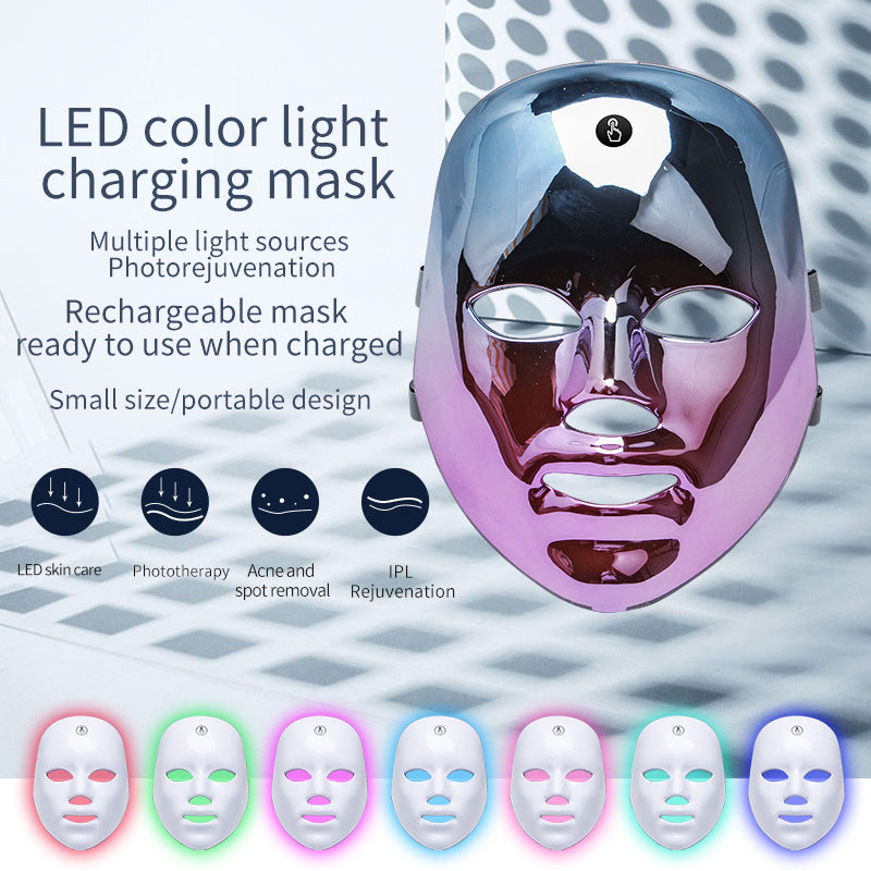 LED Rechargeable 7-Color Light Therapy Face Mask - Acne and Freckles Removal Skin Rejuvenation | Skin Care Winter
