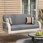 GO PE Wicker Porch Swing, 2-Seater Hanging Bench With Chains, Patio Furniture Swing For - GM Traders