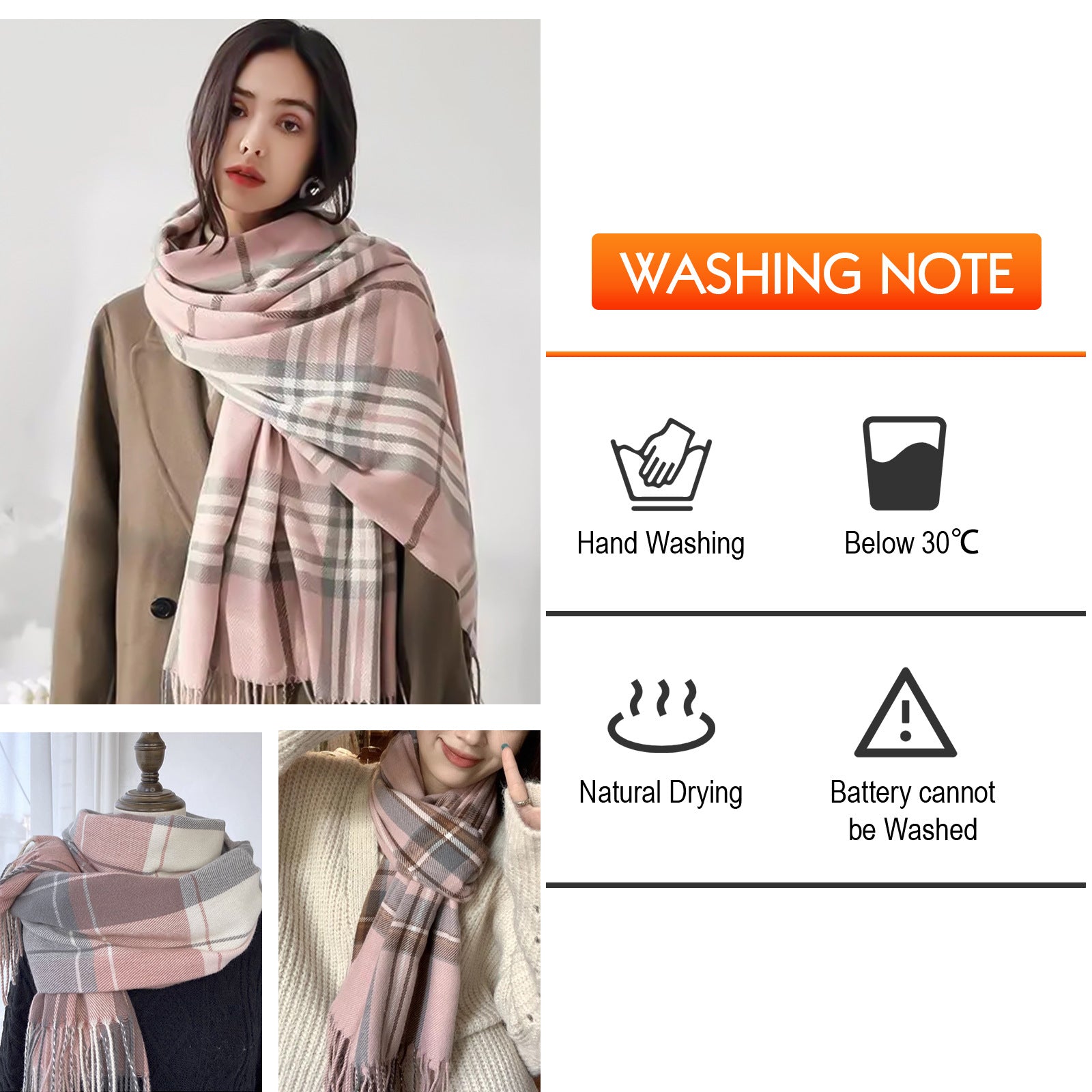 Winter USB Electric Heating Scarf – Warm & Cozy Cold Protection Shawl