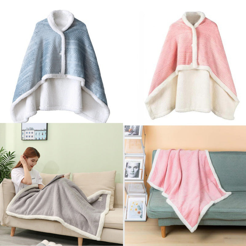 Double-Layer Thickened Nap Blanket for Student & Office – Light Blue, Gray, Girl Pink (85×120CM) | Winter