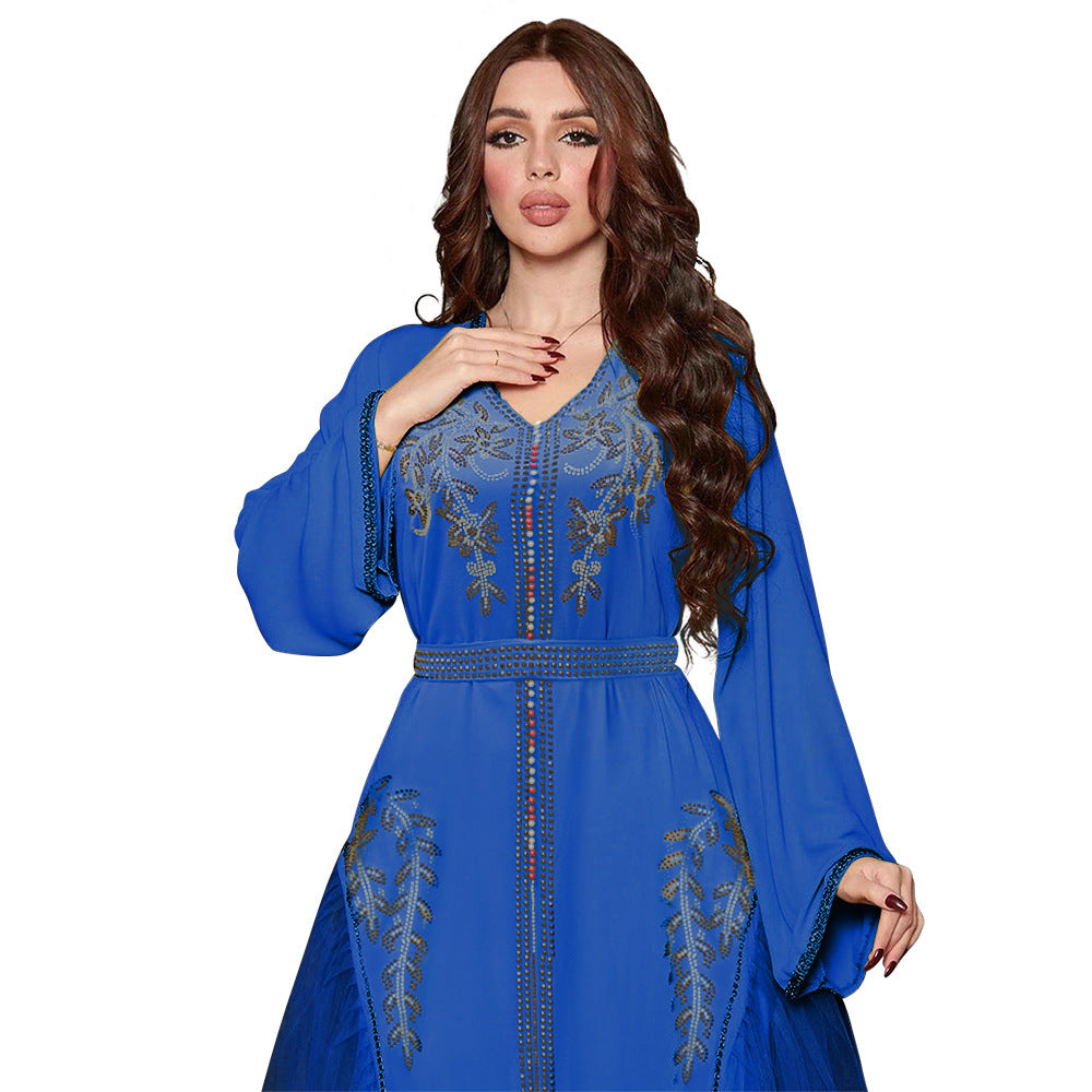 Middle East Diamond Beaded Dress Dress Women - GM Traders