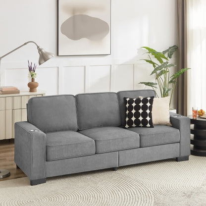 83.86Corduroy Fabric Sofa,Modern Compressed Couch,3-Seater Sofa, Furniture For Living Room,Bedroom,office - GM Traders