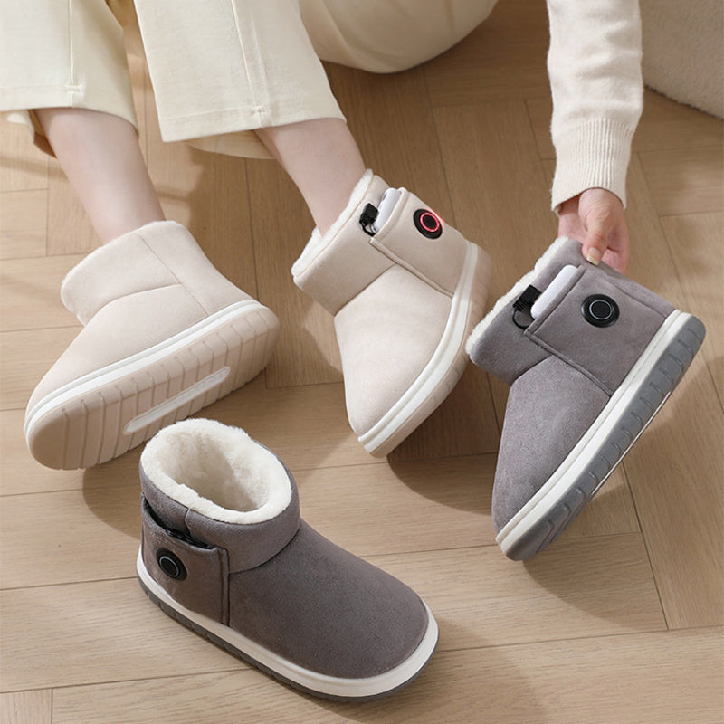 Electric Rechargeable Heating Shoes – Winter Foot Warmer Temperature-Controlled Cotton Home Shoes