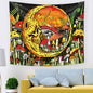 Skull Moon Mushroom Home Decor Tapestry