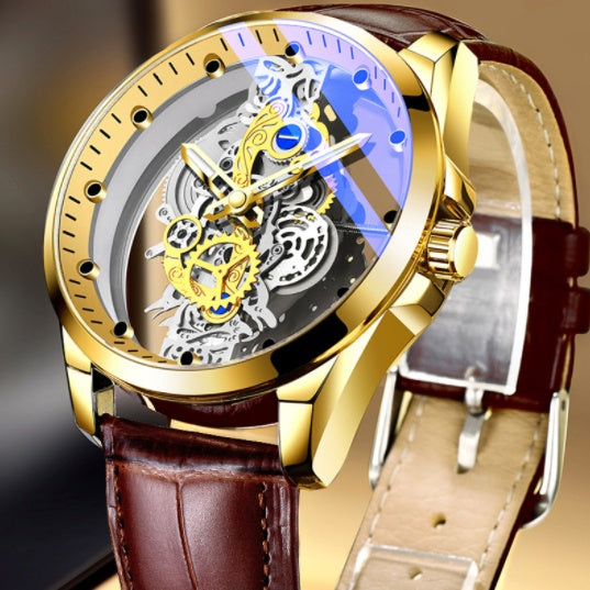 Men Watch Skeleton Automatic Quartz Watch Gold Skeleton Vintage Man Watch Mens Watches Top Brand Luxury - GM Traders