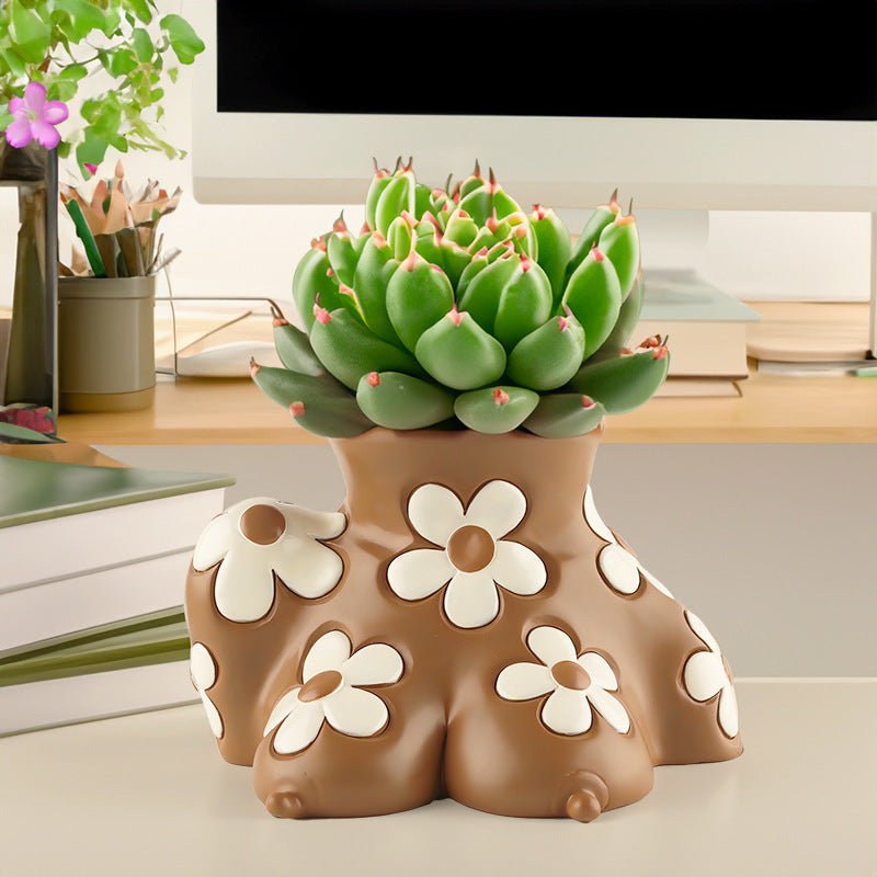 Creative Resin Body Art Flowerpot Home