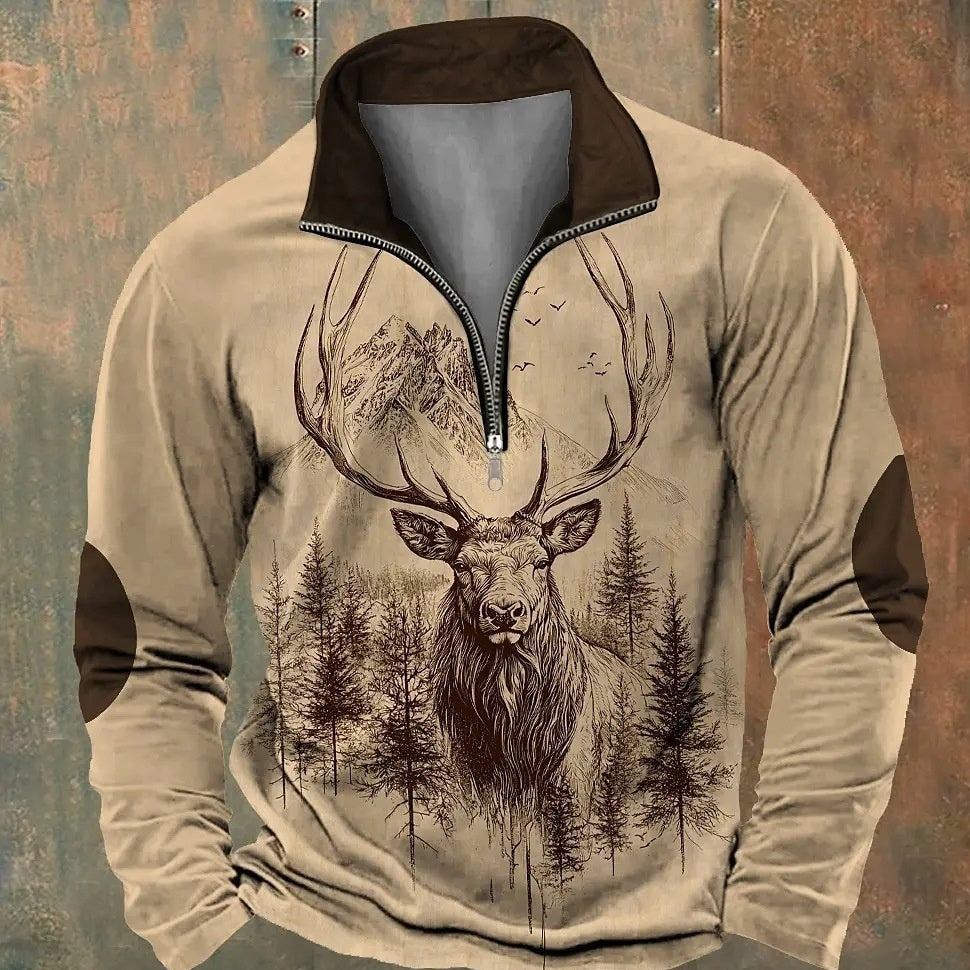 Men's Casual Stand-Up Collar Half Zip Pullover Sweater | Slim Fit Spring & Autumn Top Winter