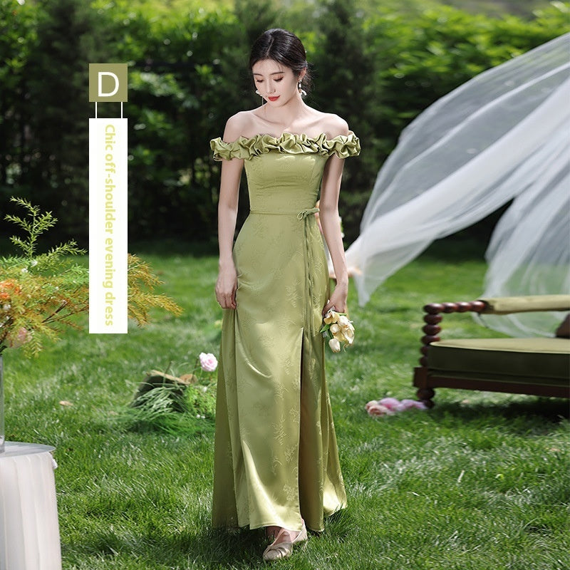 Elegant Green High-Waist Party Dress – Medium & Long Length (S–XXXL)