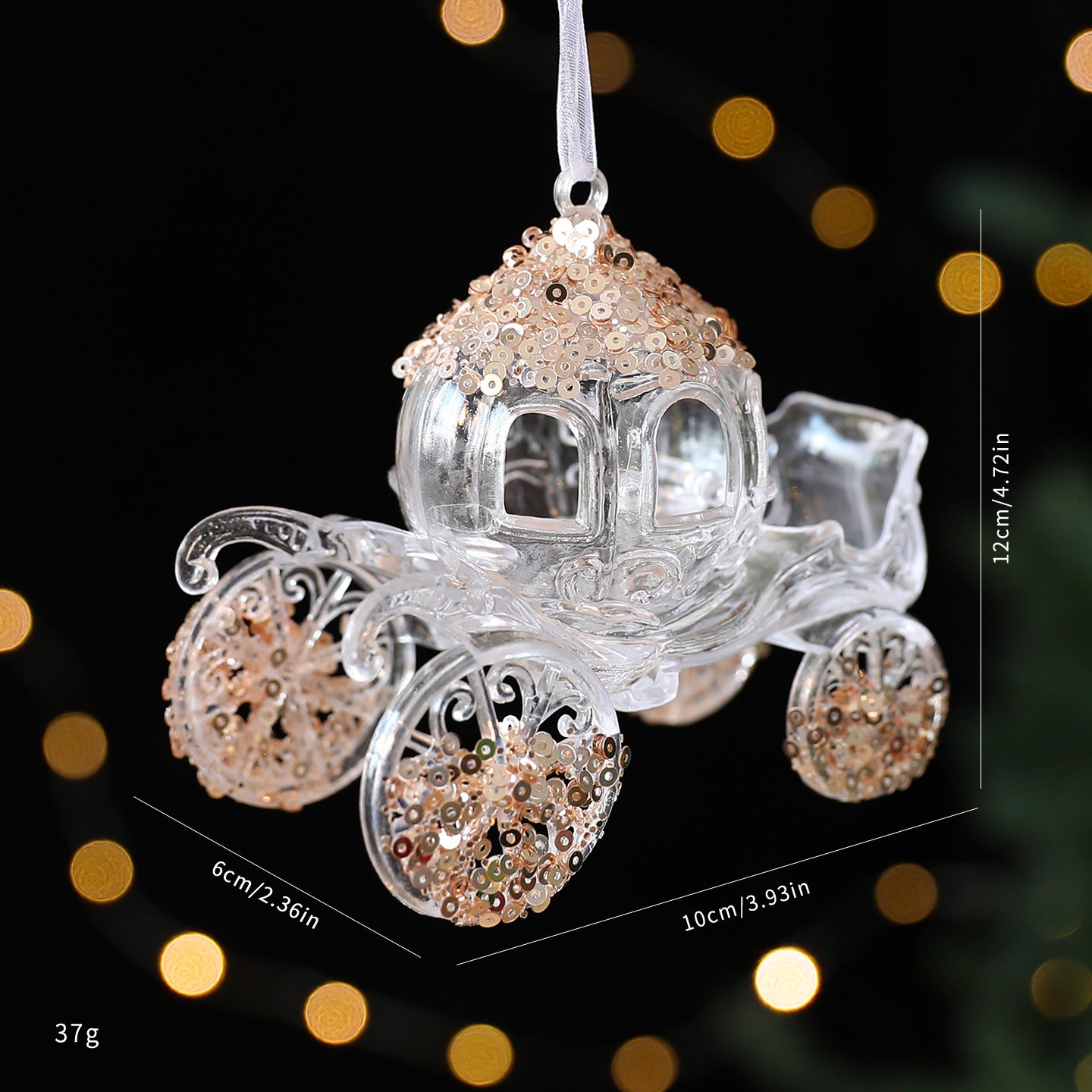 Sequined Acrylic Christmas Pendants – Transparent Holiday Ornaments for Tree, Home & Party Décor