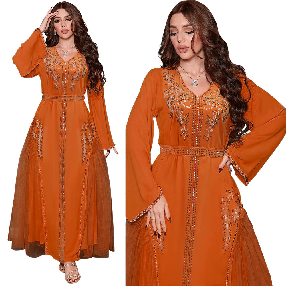 Middle East Diamond Beaded Dress Dress Women - GM Traders