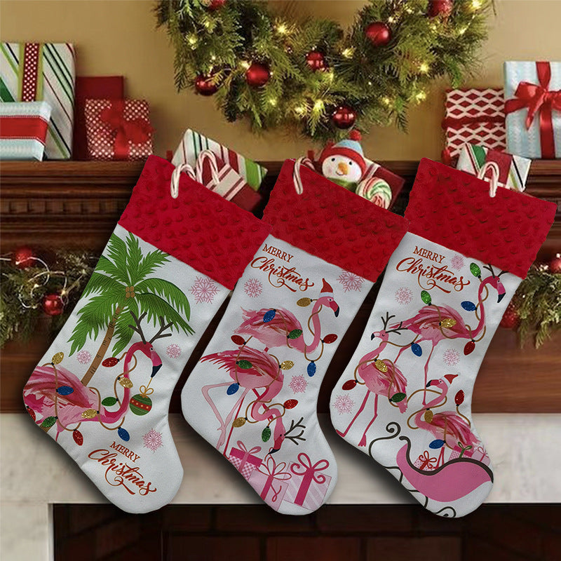 Flamingo Christmas Stockings – Holiday Decoration Pendant for Xmas Home & Office