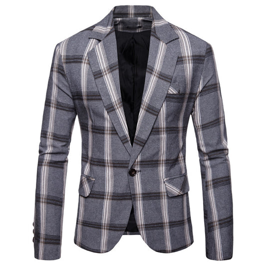 Men’s Casual Plaid Blazer – Small Suit Coat for Daily Wear - GM Traders