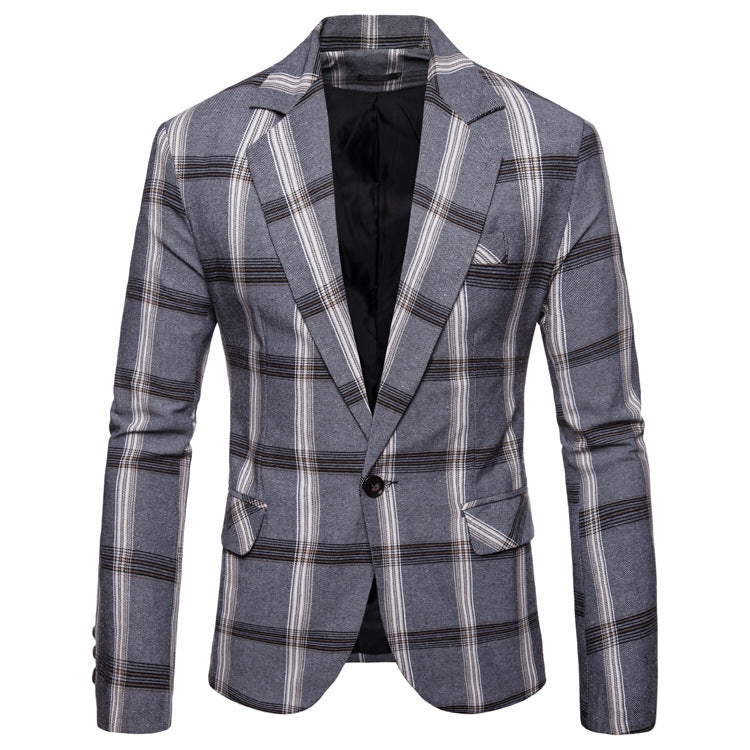 Men’s Casual Plaid Blazer – Small Suit Coat for Daily Wear - GM Traders