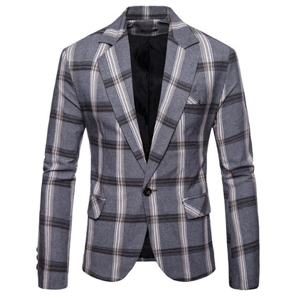 Men’s Casual Plaid Blazer – Small Suit Coat for Daily Wear - GM Traders