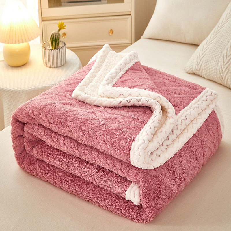 Double-Thickened Warm Coral Fleece Sofa Blanket – Multiple Colors (100×120CM to 200×230CM)