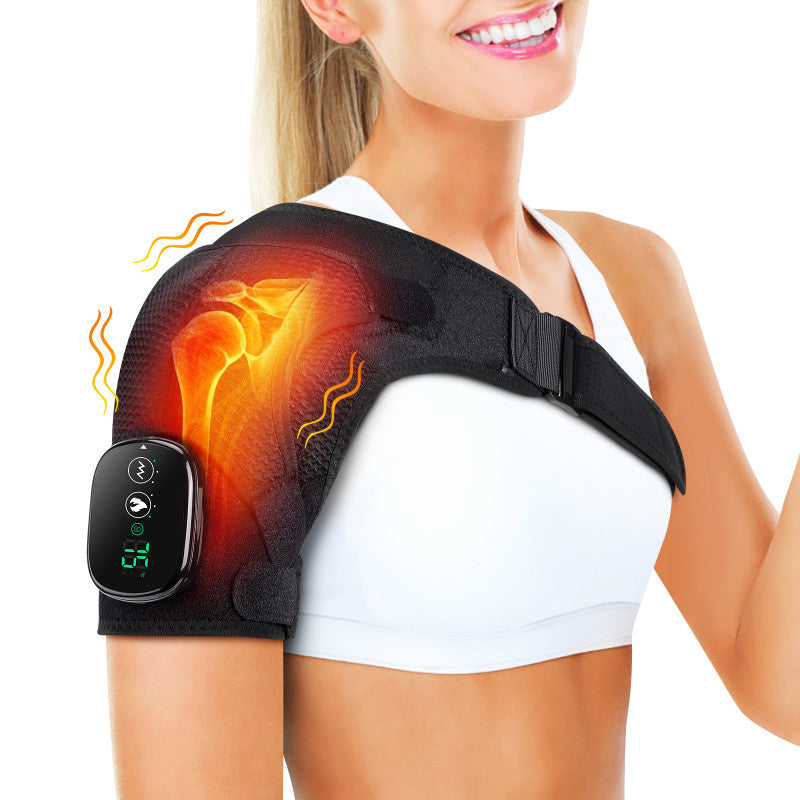 USB Rechargeable Convenient Electric Heating Shoulder Massage Heated Back Shoulder Brace Adjustable Heating Shoulder Massage Belt For Arm Muscle Relaxation | Winter