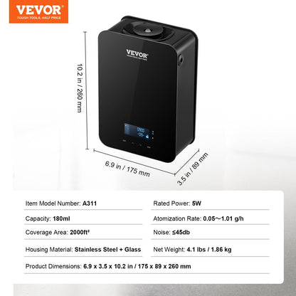 VEVOR Smart HVAC Scent Diffuser – 180ML Cold Air Essential Oil Machine for Home, Office & Spa” 🌿✨ - GM Traders