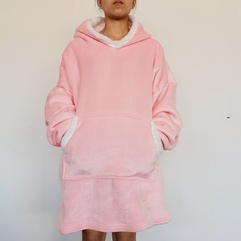 Flannel Lazy Fleece-Lined Thickened Double Layer Pullover Blanket – Home Wear (80×113CM) | Winter