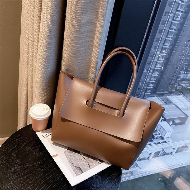 Fashion Women Shoulder Bags Large Capacity Handbags Simple Retro Tote Bags Solid Color Famous Brand High Quality Bags - GM Traders
