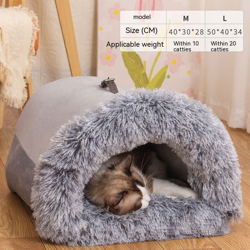 Portable Pet Nest for Dogs & Cats – Warm Autumn & Winter Plush Bed | Moisture-Proof Soft Pet House | Dubai | London | USA | UK | Europe | Canada | Australia