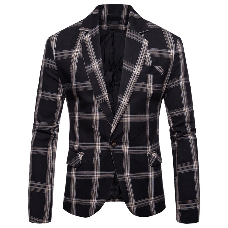 Men’s Casual Plaid Blazer – Small Suit Coat for Daily Wear - GM Traders