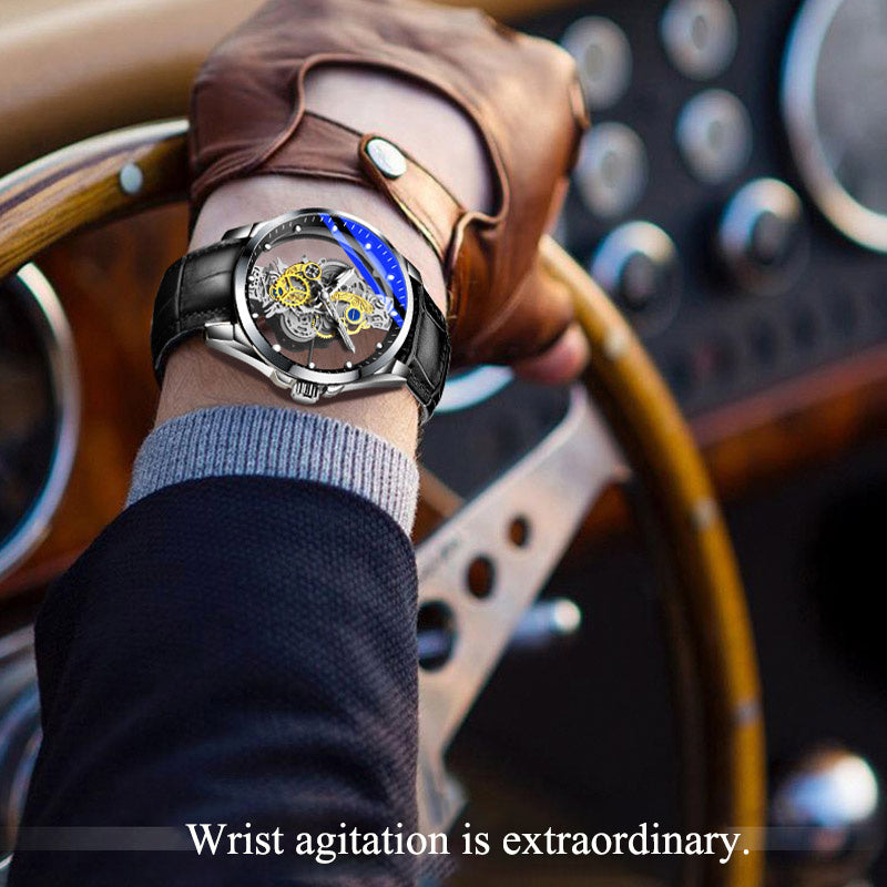 Men Watch Skeleton Automatic Quartz Watch Gold Skeleton Vintage Man Watch Mens Watches Top Brand Luxury - GM Traders