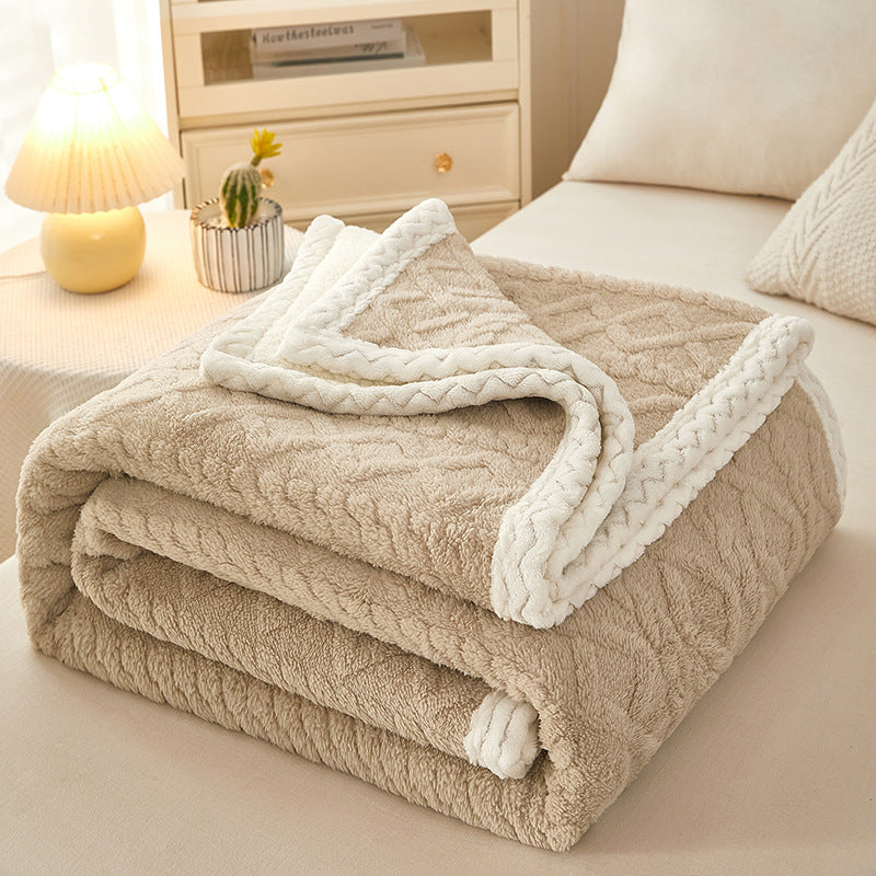 Double-Thickened Warm Coral Fleece Sofa Blanket – Multiple Colors (100×120CM to 200×230CM)